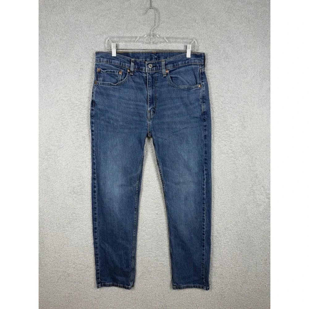 Levis 505 Jeans Mens Actual Size 34x30 Blue Regular Fit Straight Leg Denim Pants